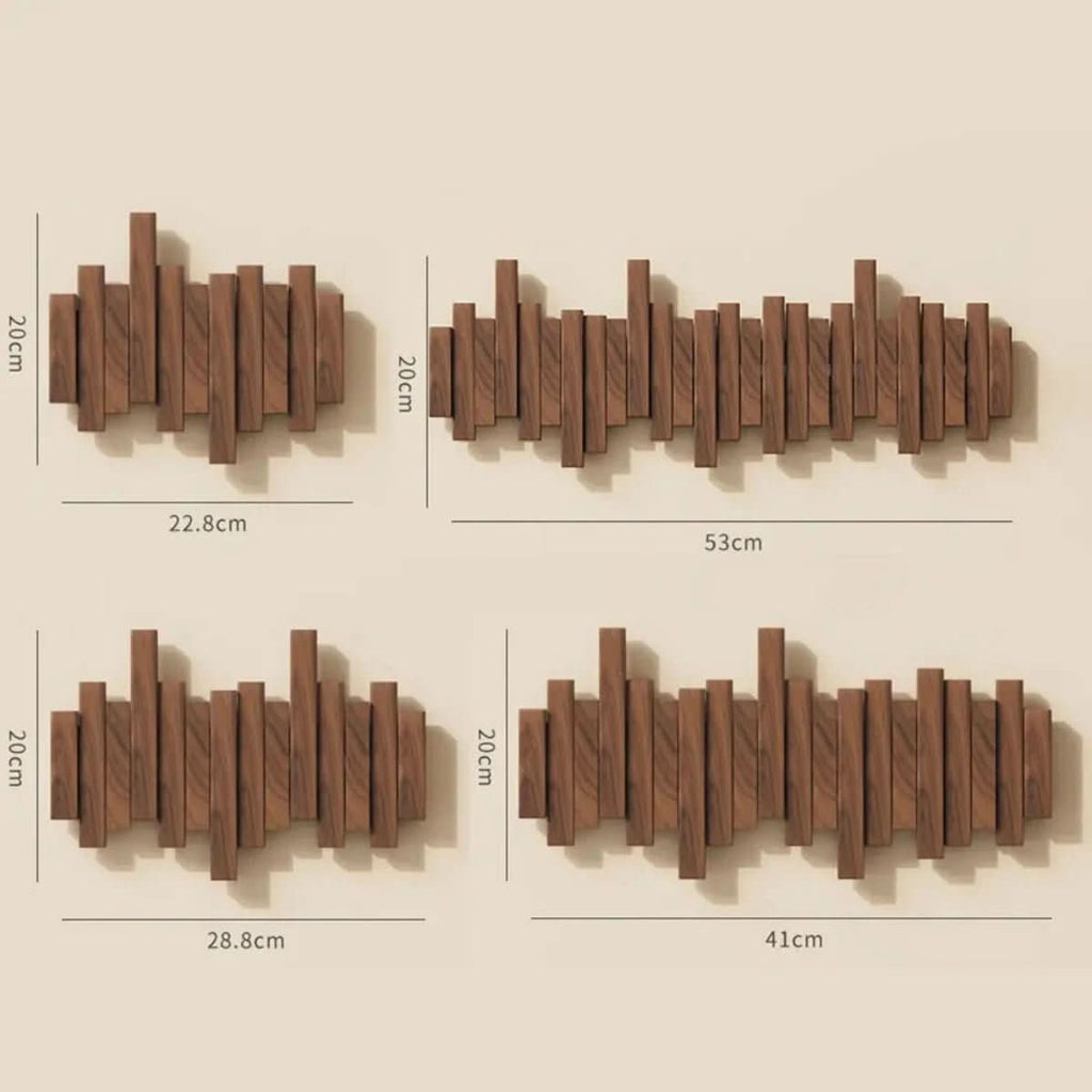 KeyLine Wall Rack In Walnut Or Beech Wood With Piano Key Design | Temsk