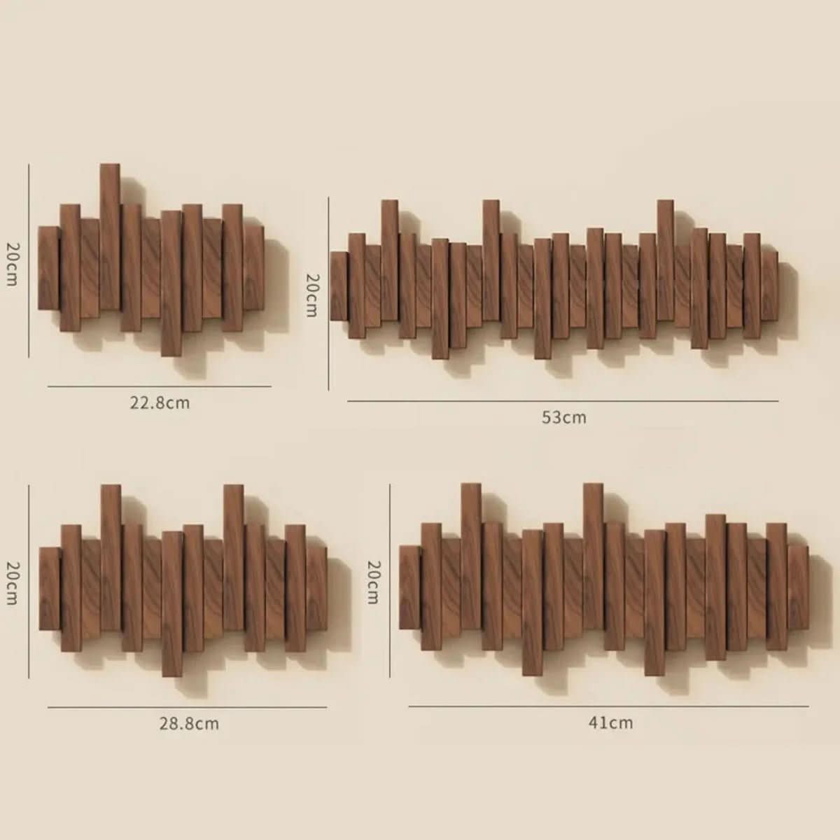 KeyLine Wall Rack In Walnut Or Beech Wood With Piano Key Design | Temsk