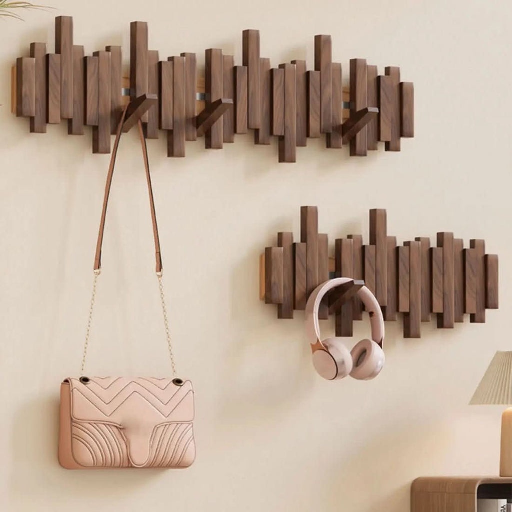 KeyLine Wall Rack In Walnut Or Beech Wood With Piano Key Design | Temsk