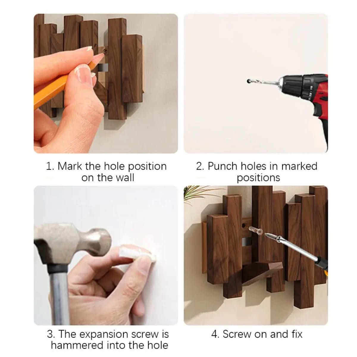 KeyLine Wall Rack In Walnut Or Beech Wood With Piano Key Design | Temsk