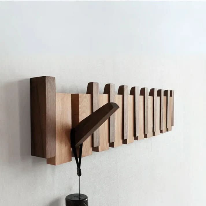 Serenova Wooden Wall Coat Rack In Piano Design For Hallways And Home | Temsk