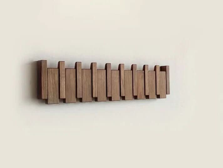 Serenova Wooden Wall Coat Rack In Piano Design For Hallways And Home | Temsk