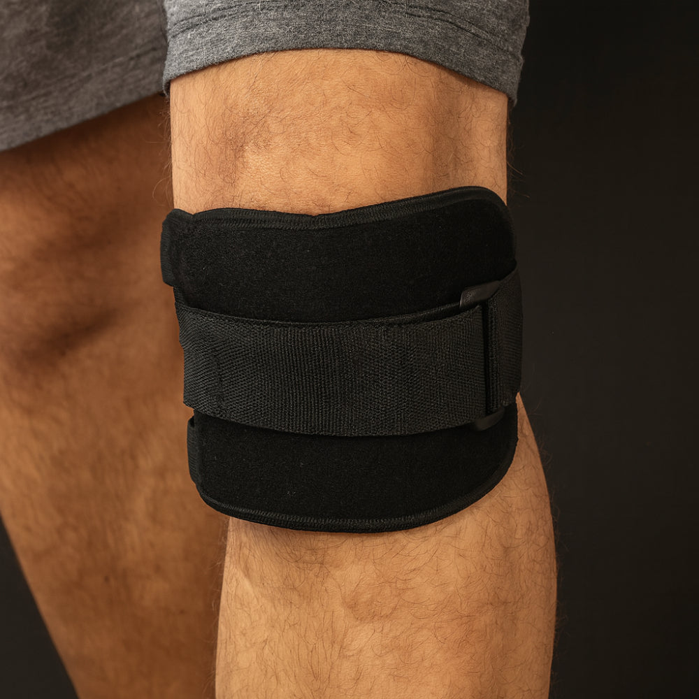 Verstellbare Kniebandage mit Polster und Kompressionsriemen | Temsk