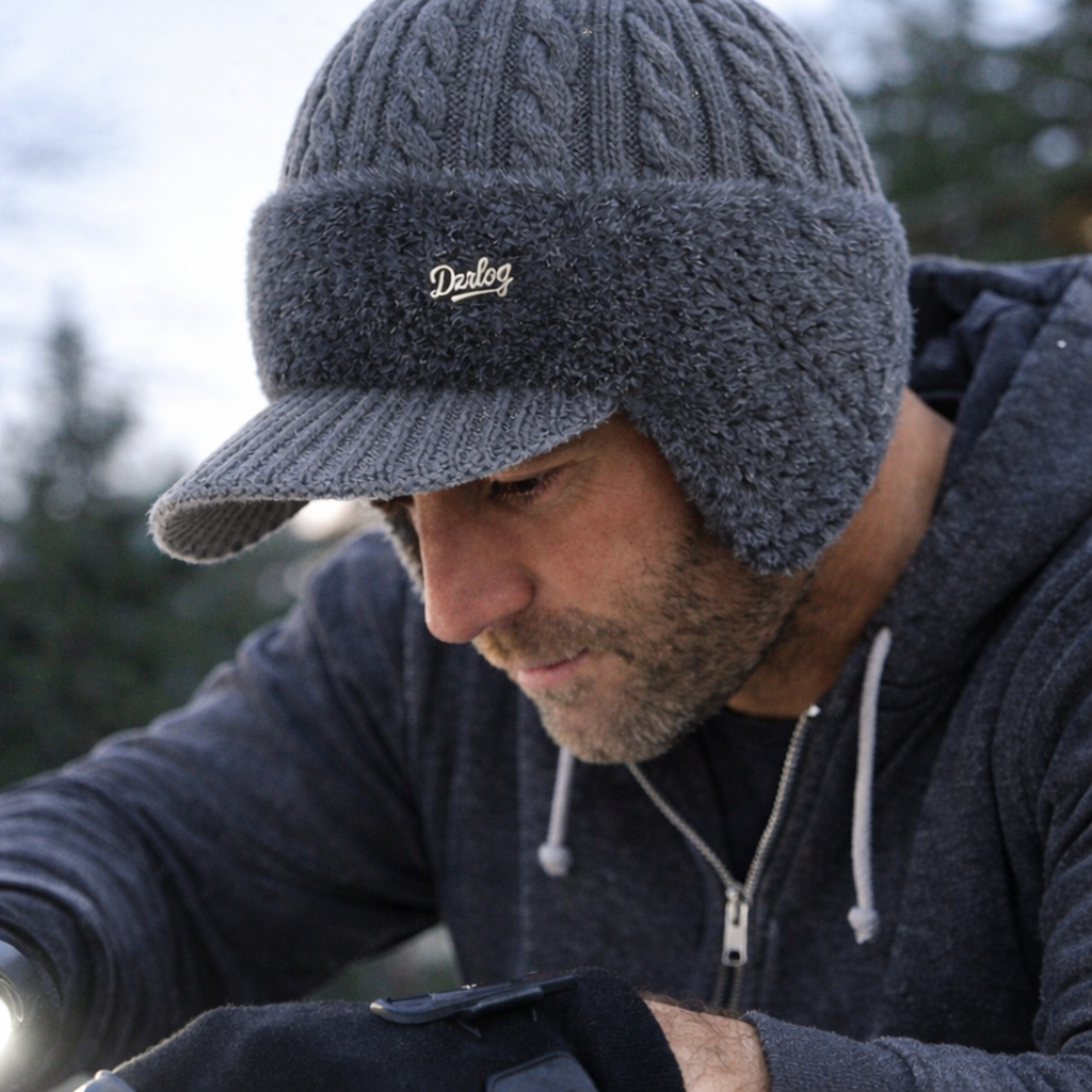 Cozy Knit Hat With Ear Flaps For Cold Winter Weather | Temsk