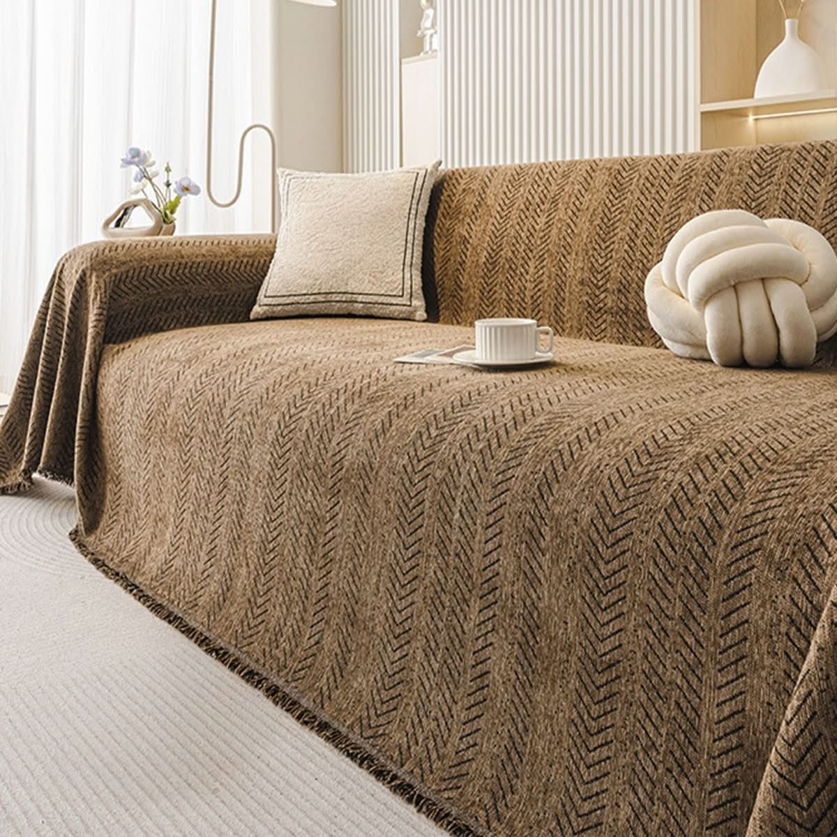 CozyWeave Chenille Sofa Cover Scratch-Resistant And Washable | Temsk