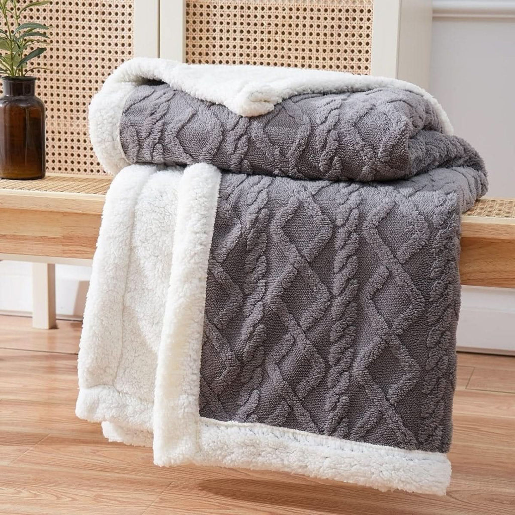 Oboustranná měkká fleecová deka Cozy Cloud Sherpa pro všechna roční období | Temsk