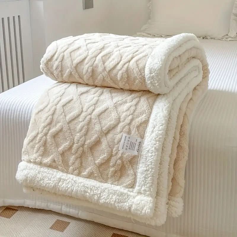 Oboustranná měkká fleecová deka Cozy Cloud Sherpa pro všechna roční období | Temsk