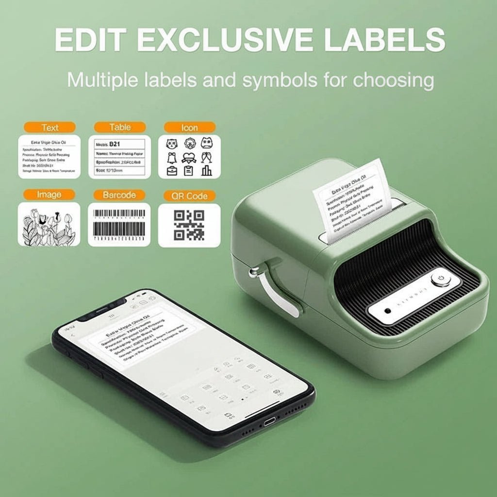 NovaLabel Compact Wireless Mini Thermal Printer Unit | Temsk