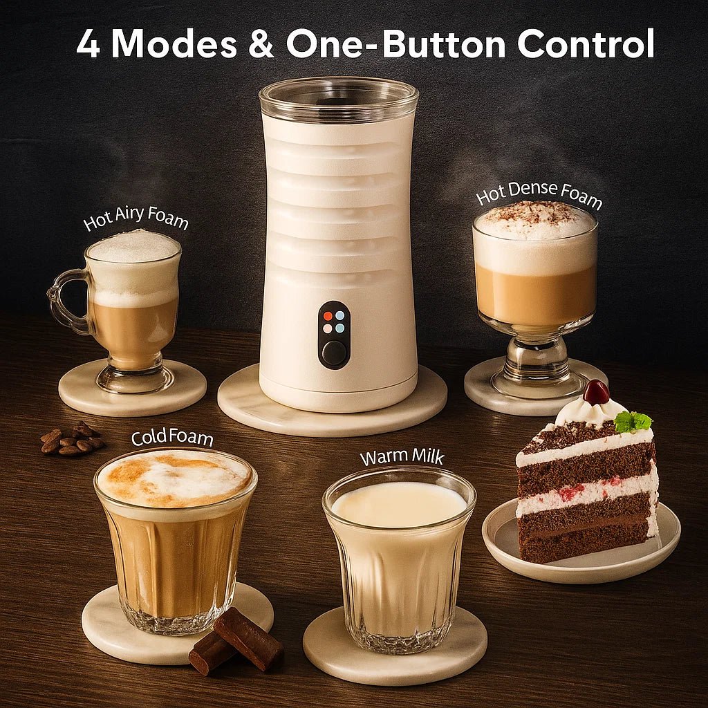 CafeSphere 4-In-1 Milk Frother and Steamer for Barista-Quality Coffee | Temsk