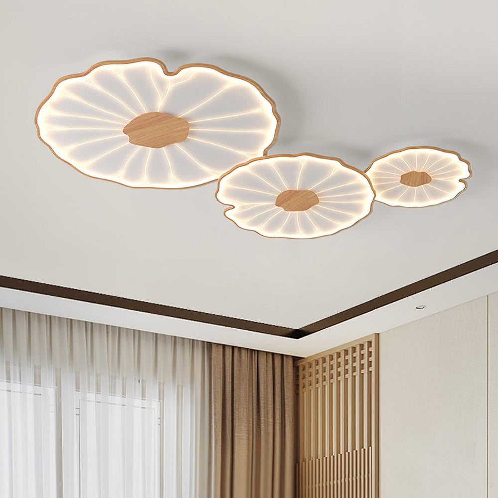 Kulaté LED stropní světlo Lotus Leaf z akrylu pro obývací pokoj a ložnici | Temsk