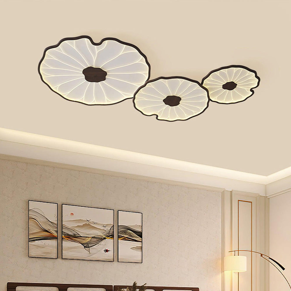 Kulaté LED stropní světlo Lotus Leaf z akrylu pro obývací pokoj a ložnici | Temsk