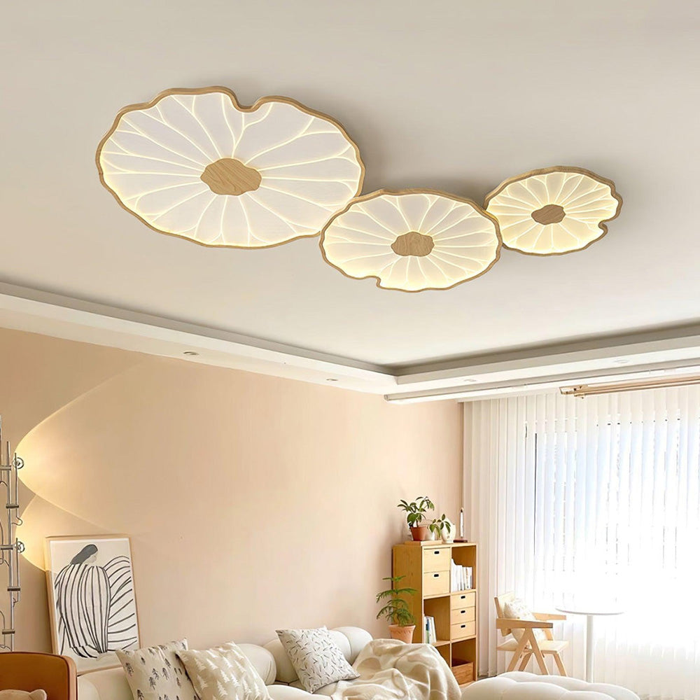 Kulaté LED stropní světlo Lotus Leaf z akrylu pro obývací pokoj a ložnici | Temsk