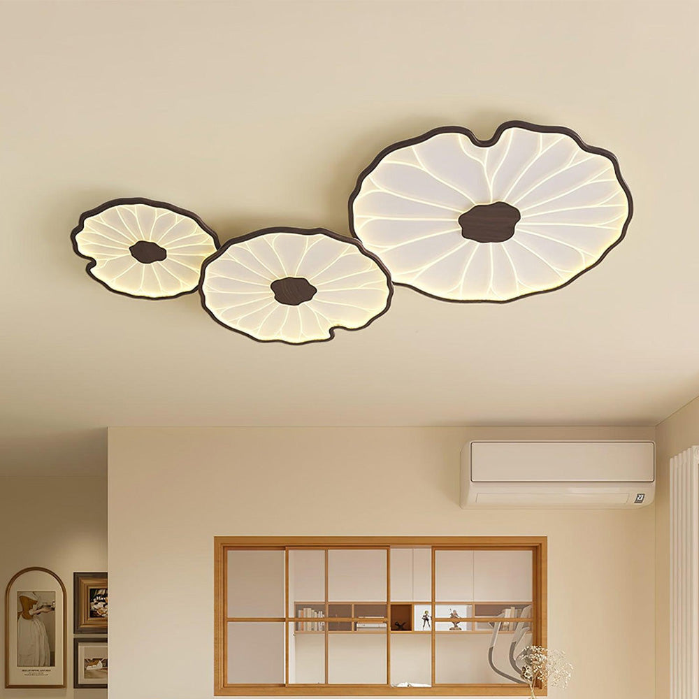 Kulaté LED stropní světlo Lotus Leaf z akrylu pro obývací pokoj a ložnici | Temsk