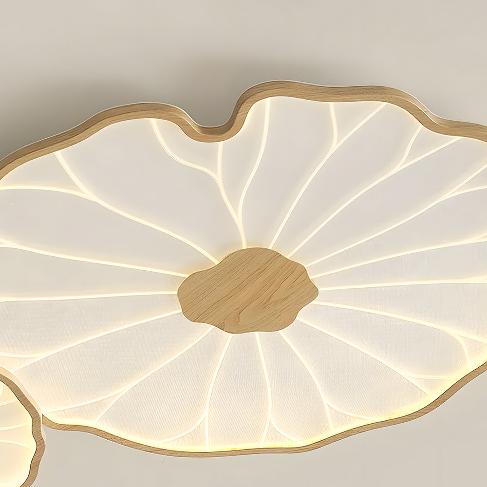 Kulaté LED stropní světlo Lotus Leaf z akrylu pro obývací pokoj a ložnici | Temsk