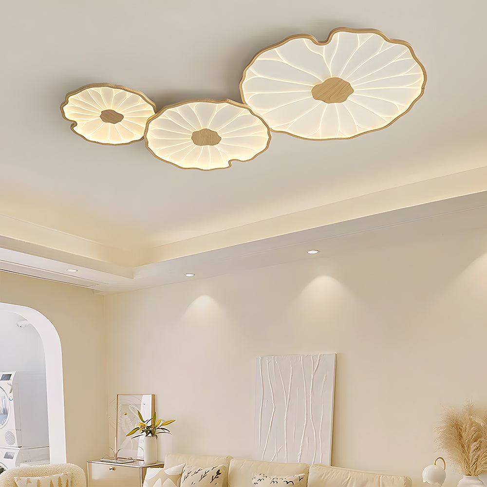 Kulaté LED stropní světlo Lotus Leaf z akrylu pro obývací pokoj a ložnici | Temsk