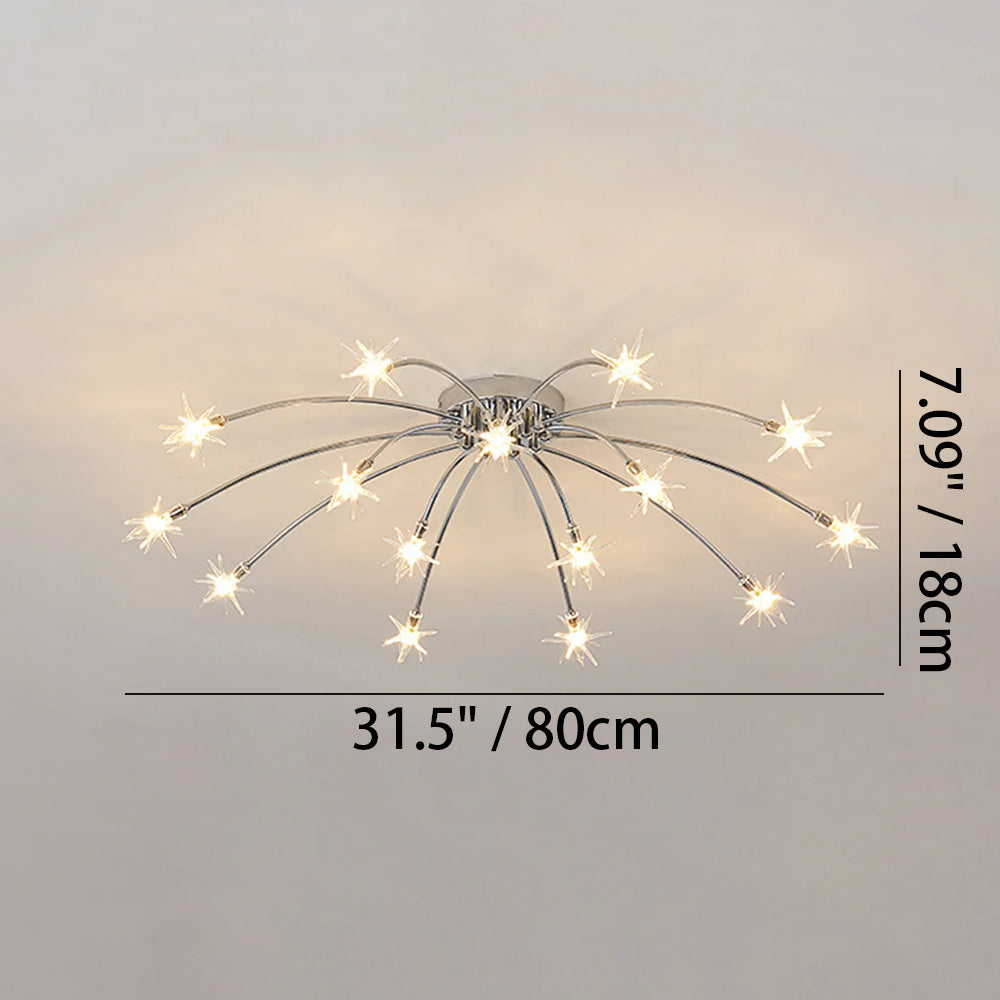 LED Glass and Metal Ceiling Light With Semi Flush Design | Temsk