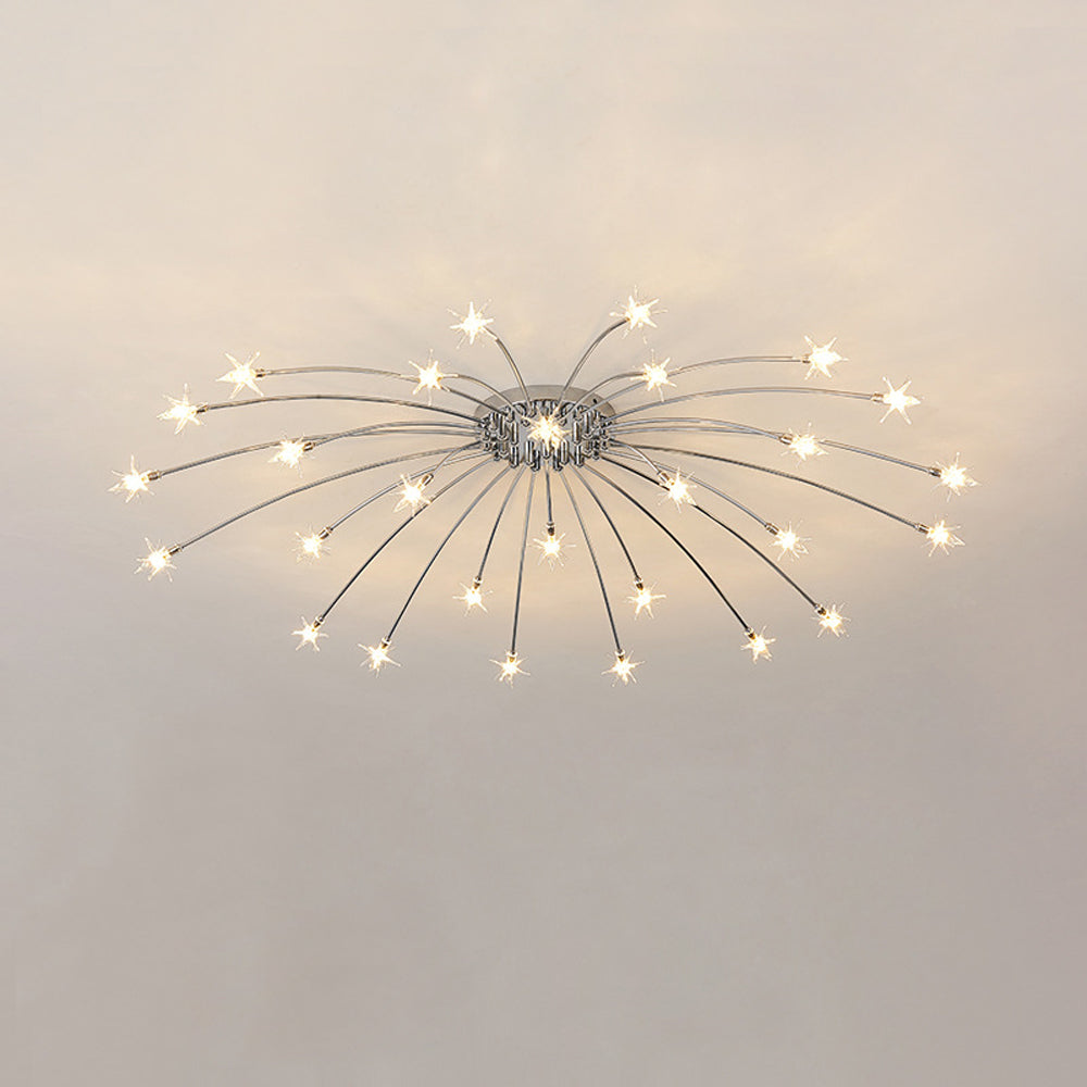 LED Glass and Metal Ceiling Light With Semi Flush Design | Temsk