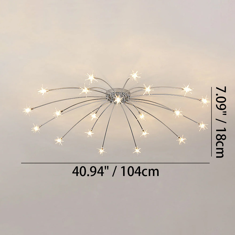 LED Glass and Metal Ceiling Light With Semi Flush Design | Temsk