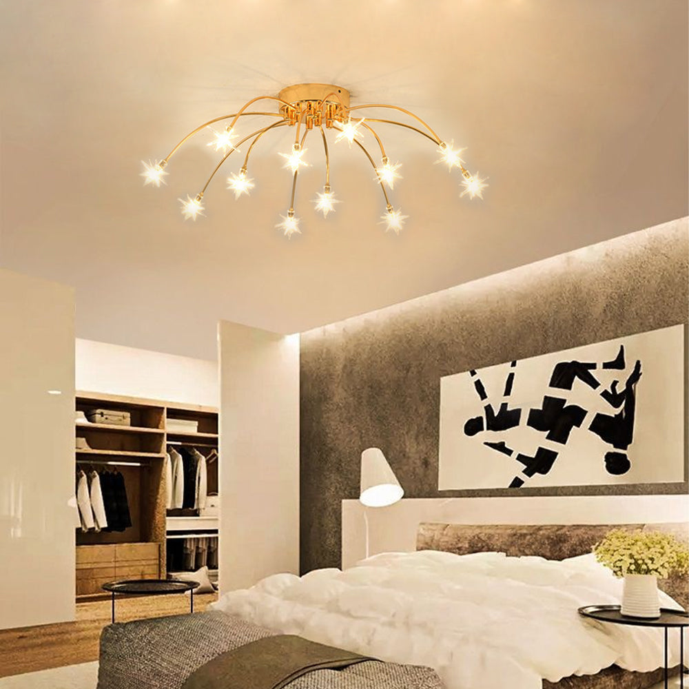 LED Glass and Metal Ceiling Light With Semi Flush Design | Temsk