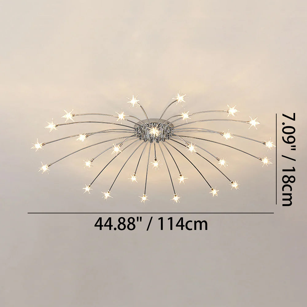 LED Glass and Metal Ceiling Light With Semi Flush Design | Temsk