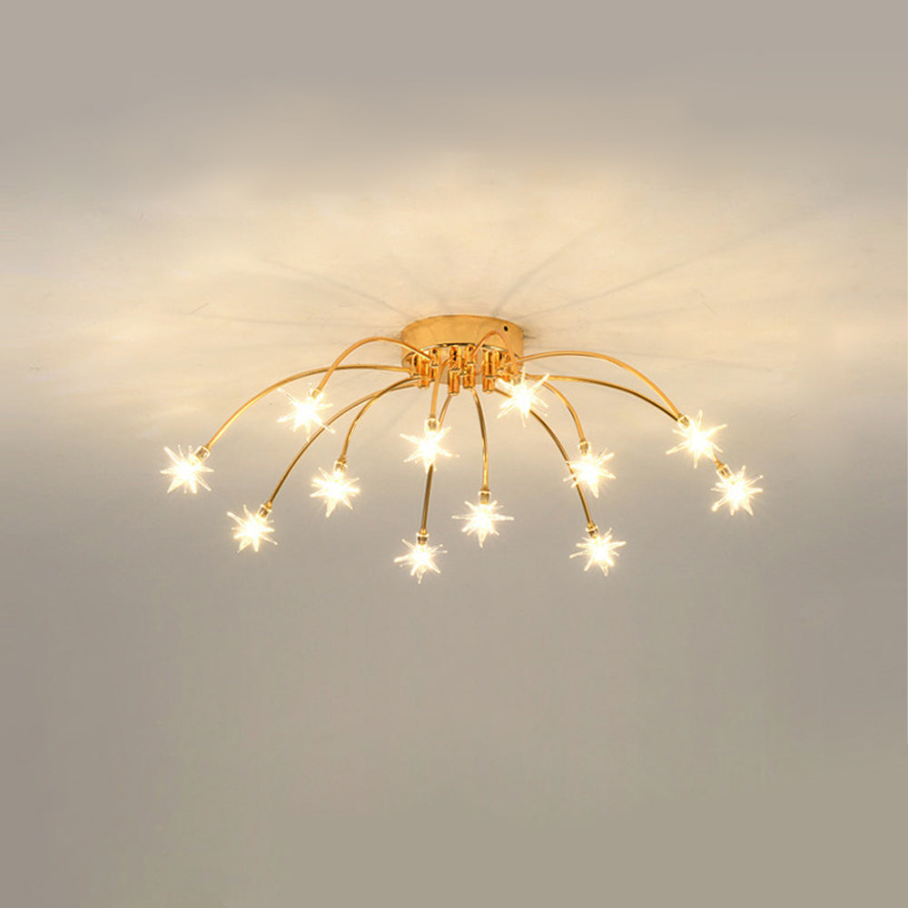 LED Glass and Metal Ceiling Light With Semi Flush Design | Temsk