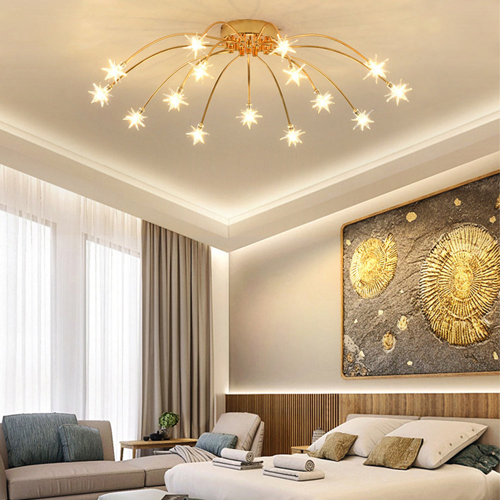 LED Glass and Metal Ceiling Light With Semi Flush Design | Temsk