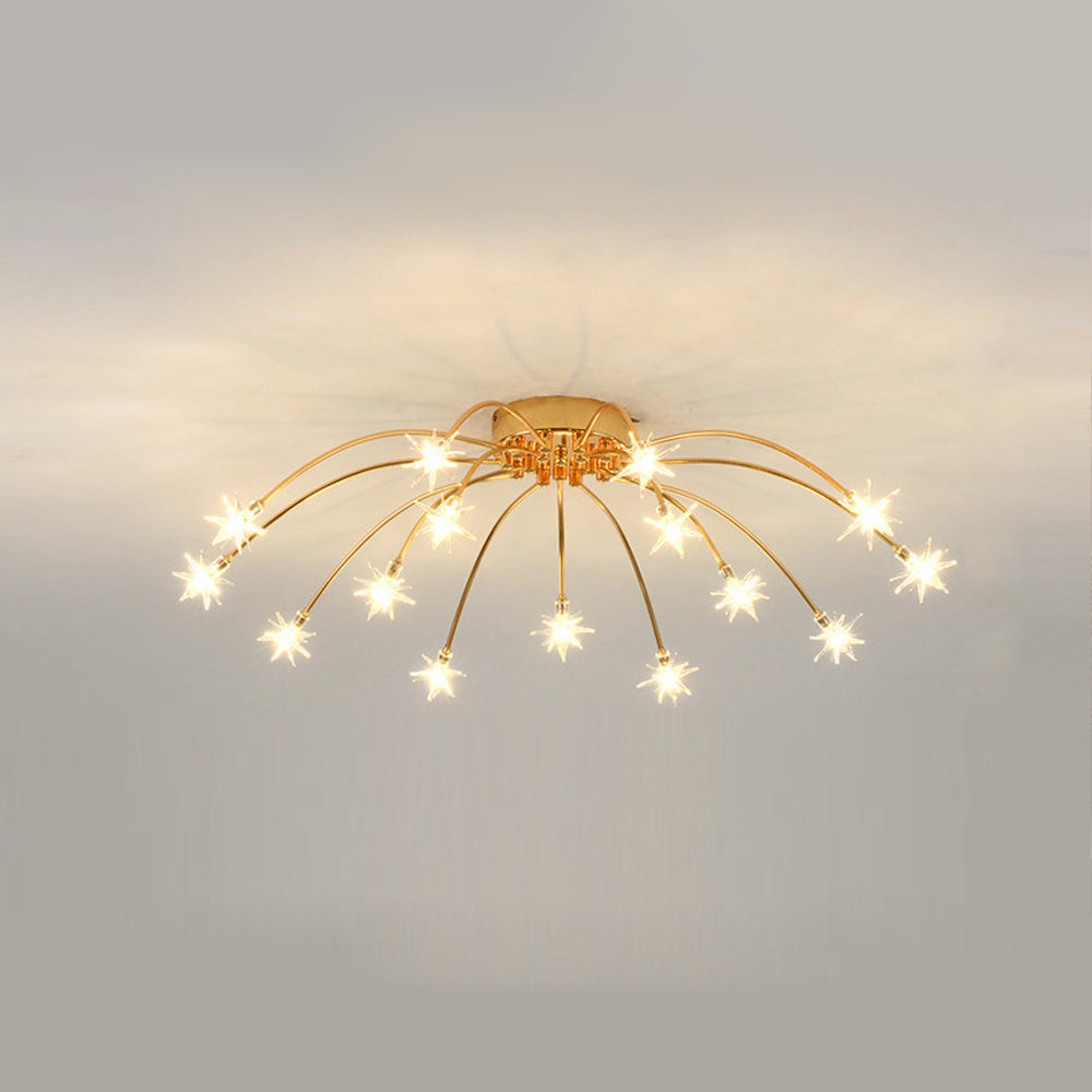 LED Glass and Metal Ceiling Light With Semi Flush Design | Temsk