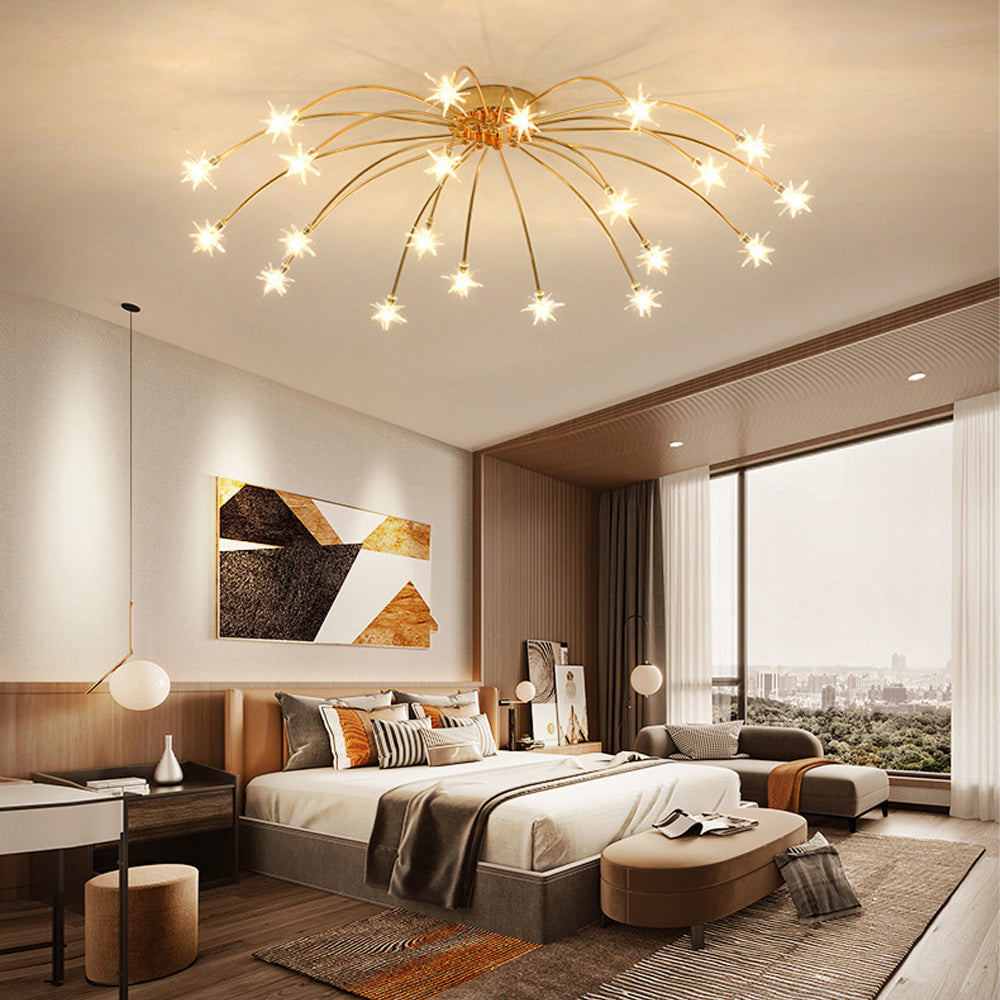 LED Glass and Metal Ceiling Light With Semi Flush Design | Temsk