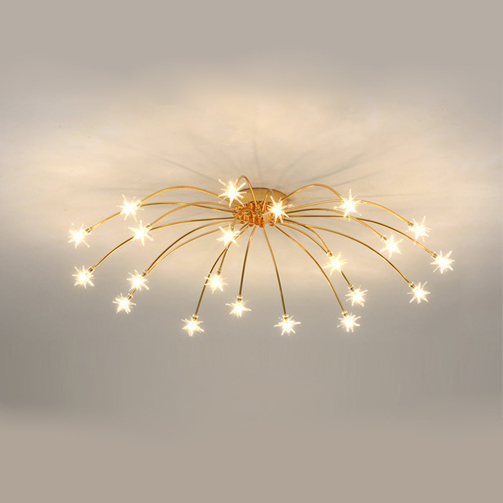 LED Glass and Metal Ceiling Light With Semi Flush Design | Temsk