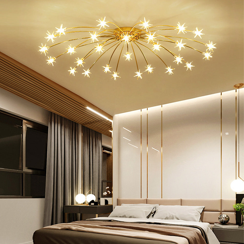 LED Glass and Metal Ceiling Light With Semi Flush Design | Temsk