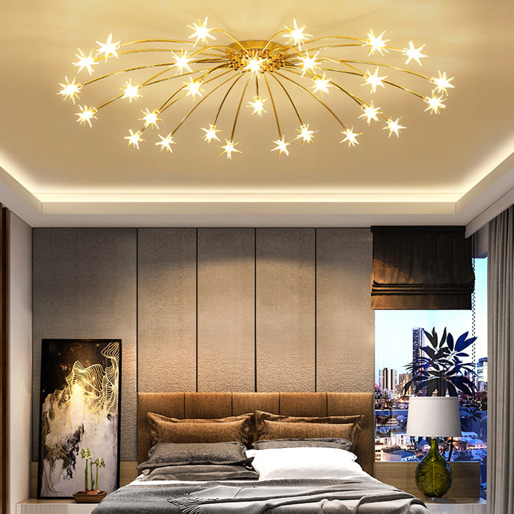 LED Glass and Metal Ceiling Light With Semi Flush Design | Temsk