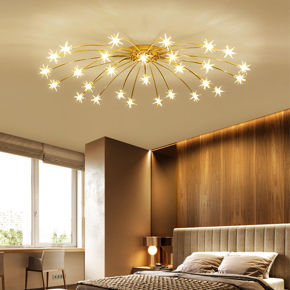 LED Glass and Metal Ceiling Light With Semi Flush Design | Temsk