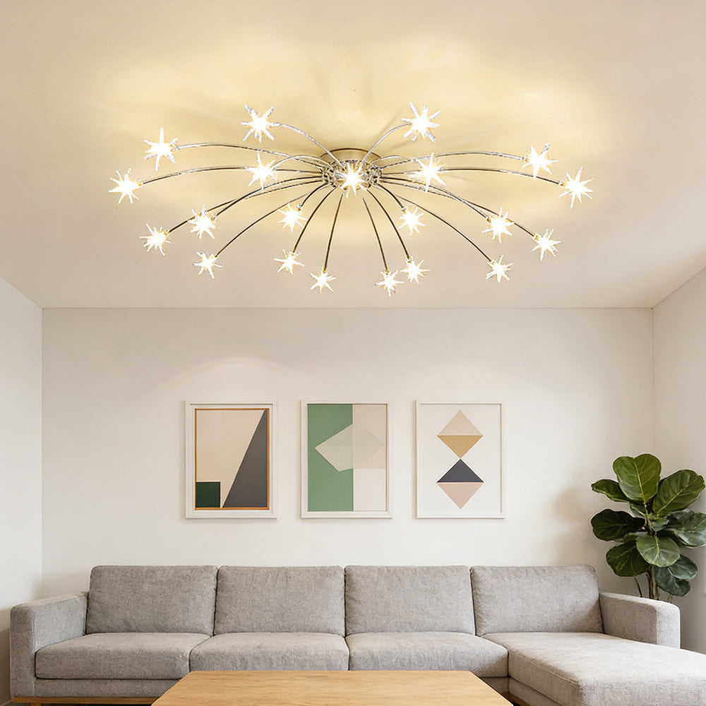 LED Glass and Metal Ceiling Light With Semi Flush Design | Temsk