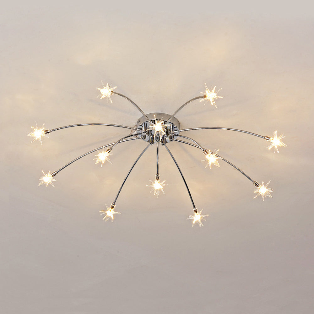LED Glass and Metal Ceiling Light With Semi Flush Design | Temsk