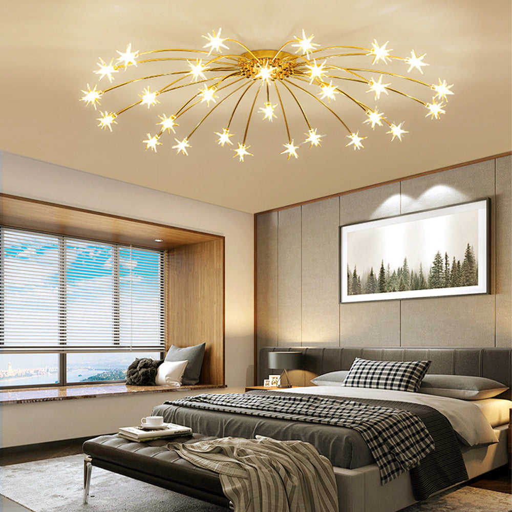 LED Glass and Metal Ceiling Light With Semi Flush Design | Temsk