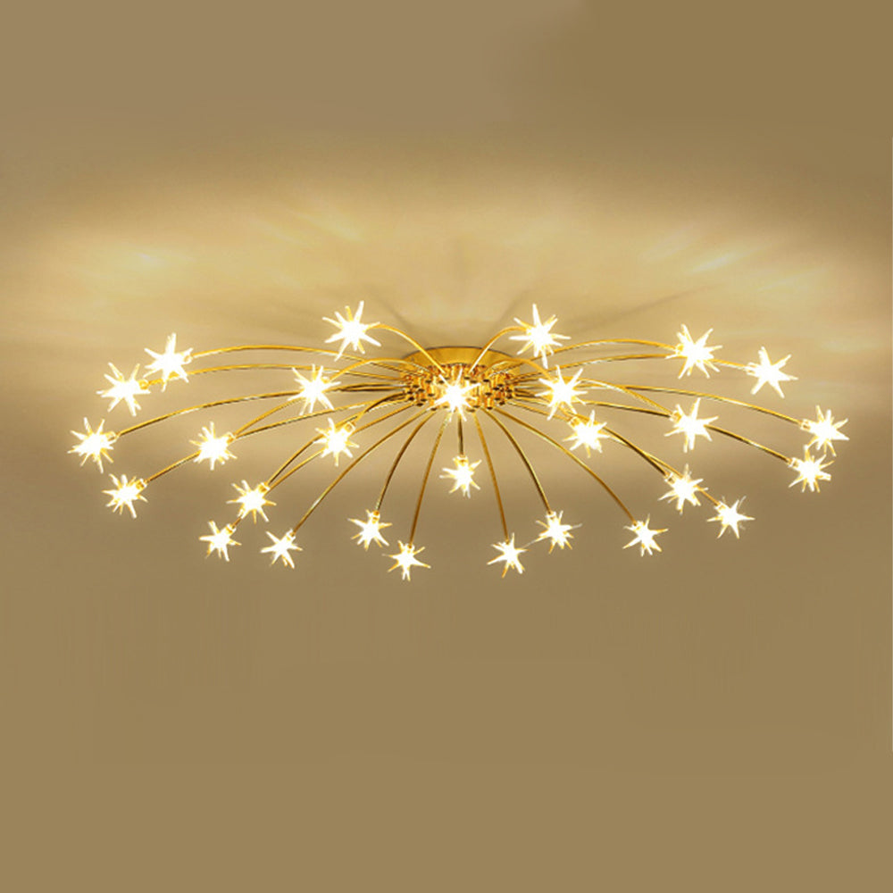 LED Glass and Metal Ceiling Light With Semi Flush Design | Temsk