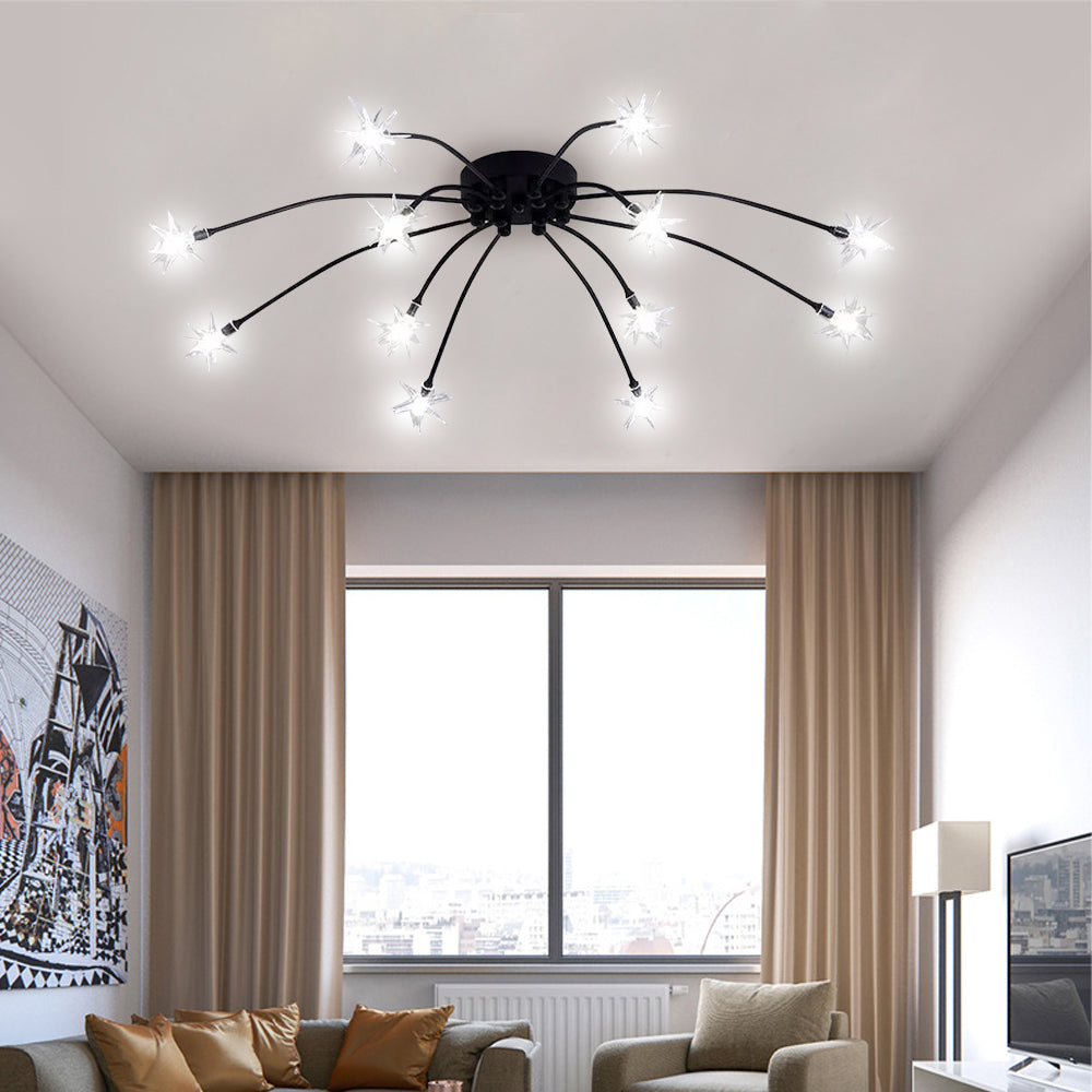 LED Glass and Metal Ceiling Light With Semi Flush Design | Temsk