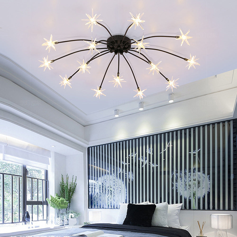 LED Glass and Metal Ceiling Light With Semi Flush Design | Temsk