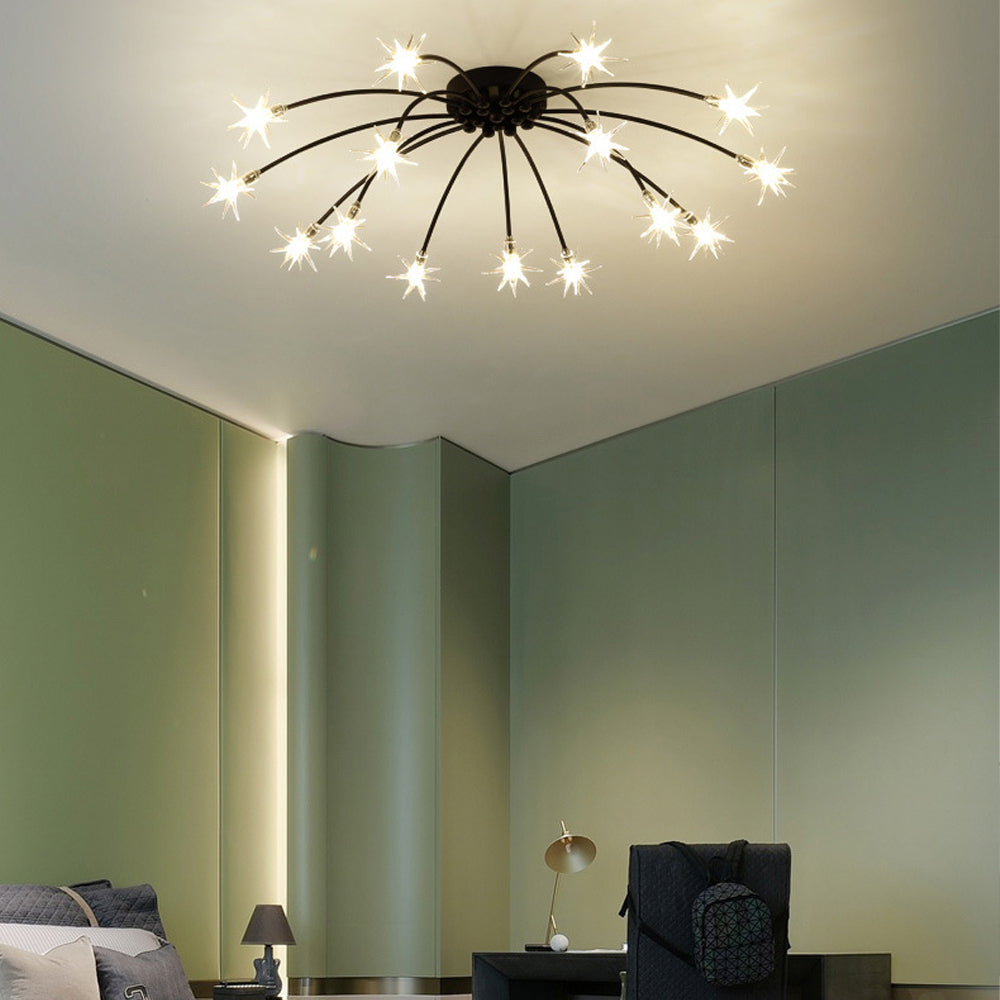 LED Glass and Metal Ceiling Light With Semi Flush Design | Temsk