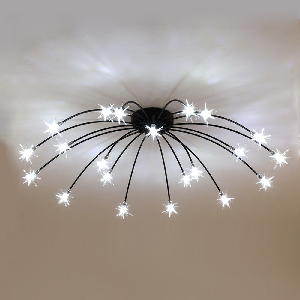 LED Glass and Metal Ceiling Light With Semi Flush Design | Temsk