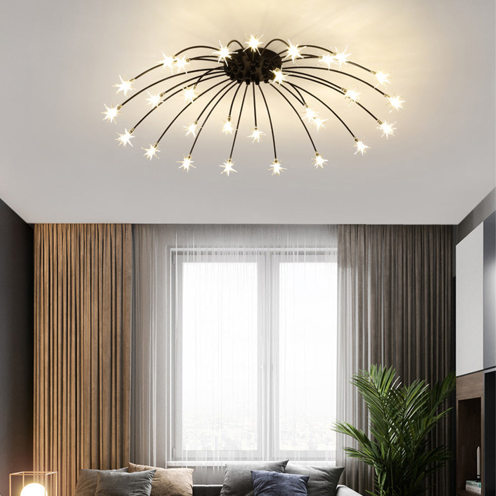 LED Glass and Metal Ceiling Light With Semi Flush Design | Temsk