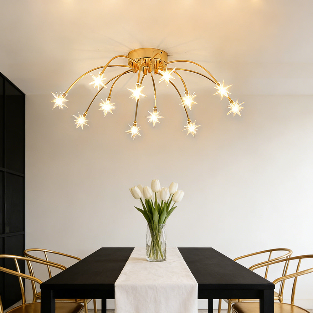 LED Glass and Metal Ceiling Light With Semi Flush Design | Temsk