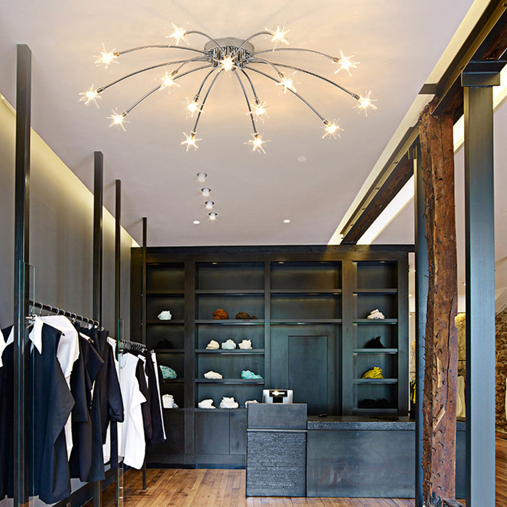 LED Glass and Metal Ceiling Light With Semi Flush Design | Temsk