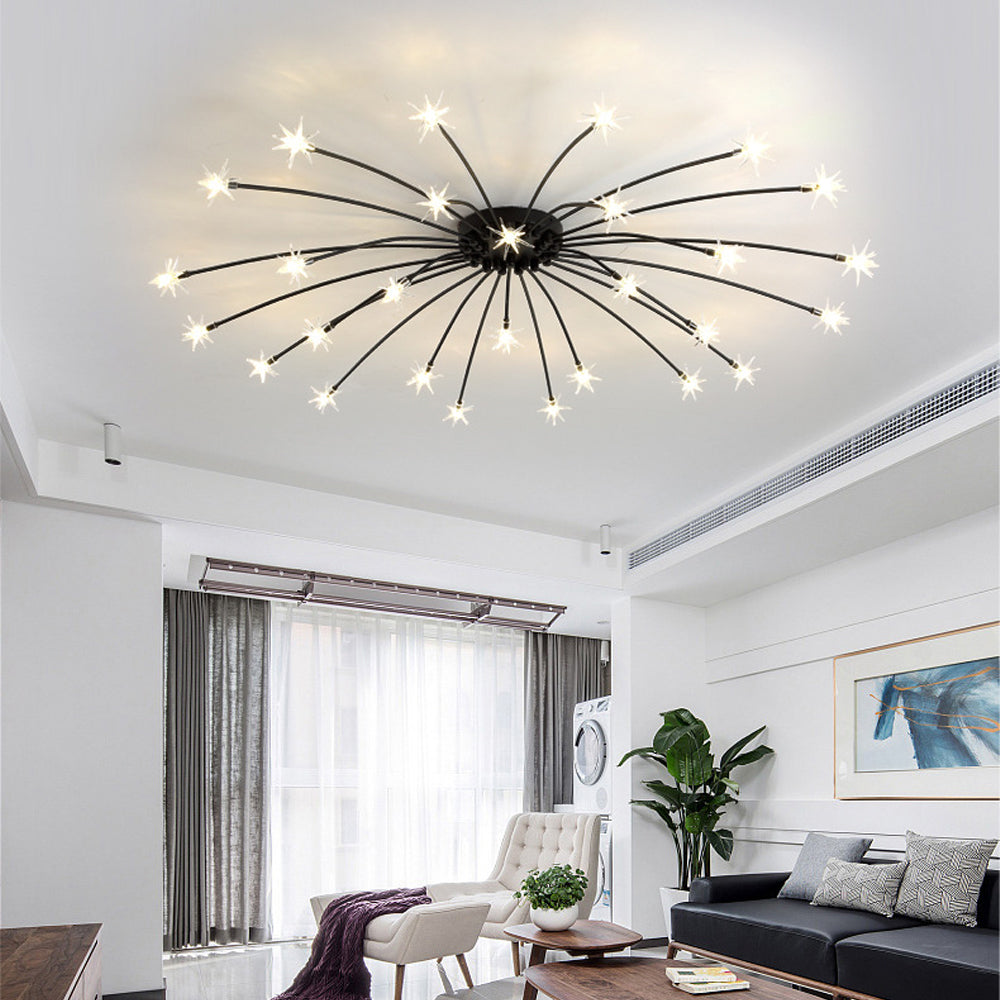 LED Glass and Metal Ceiling Light With Semi Flush Design | Temsk
