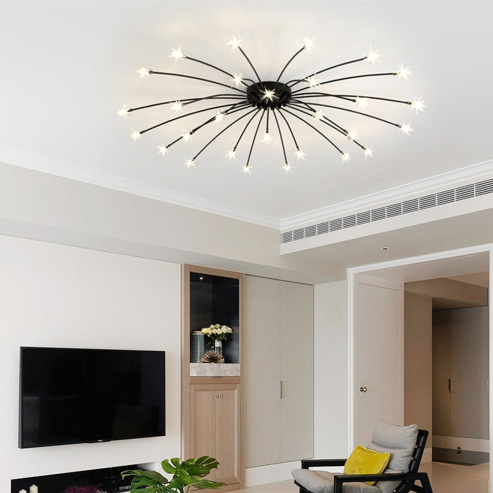 LED Glass and Metal Ceiling Light With Semi Flush Design | Temsk