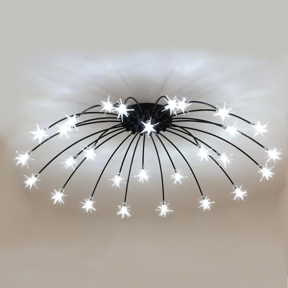 LED Glass and Metal Ceiling Light With Semi Flush Design | Temsk