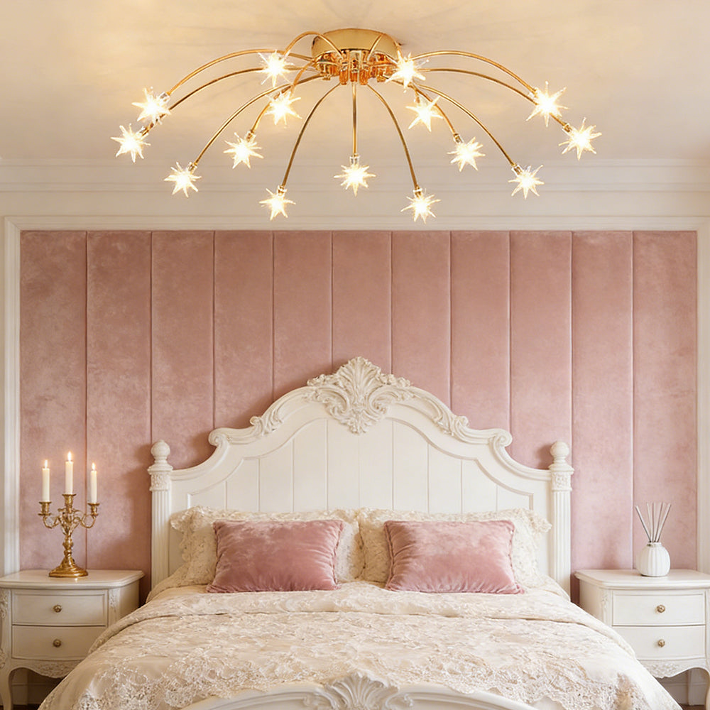 LED Glass and Metal Ceiling Light With Semi Flush Design | Temsk