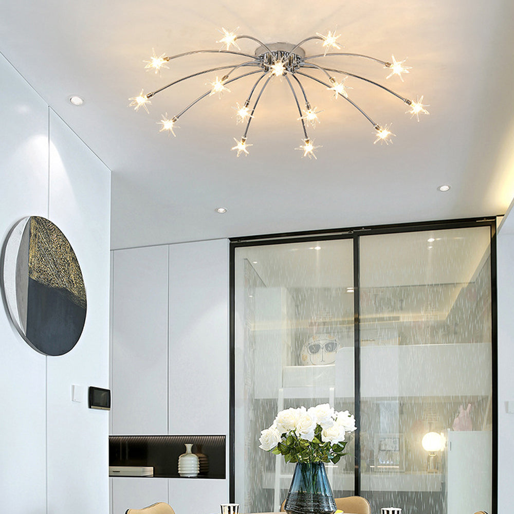 LED Glass and Metal Ceiling Light With Semi Flush Design | Temsk
