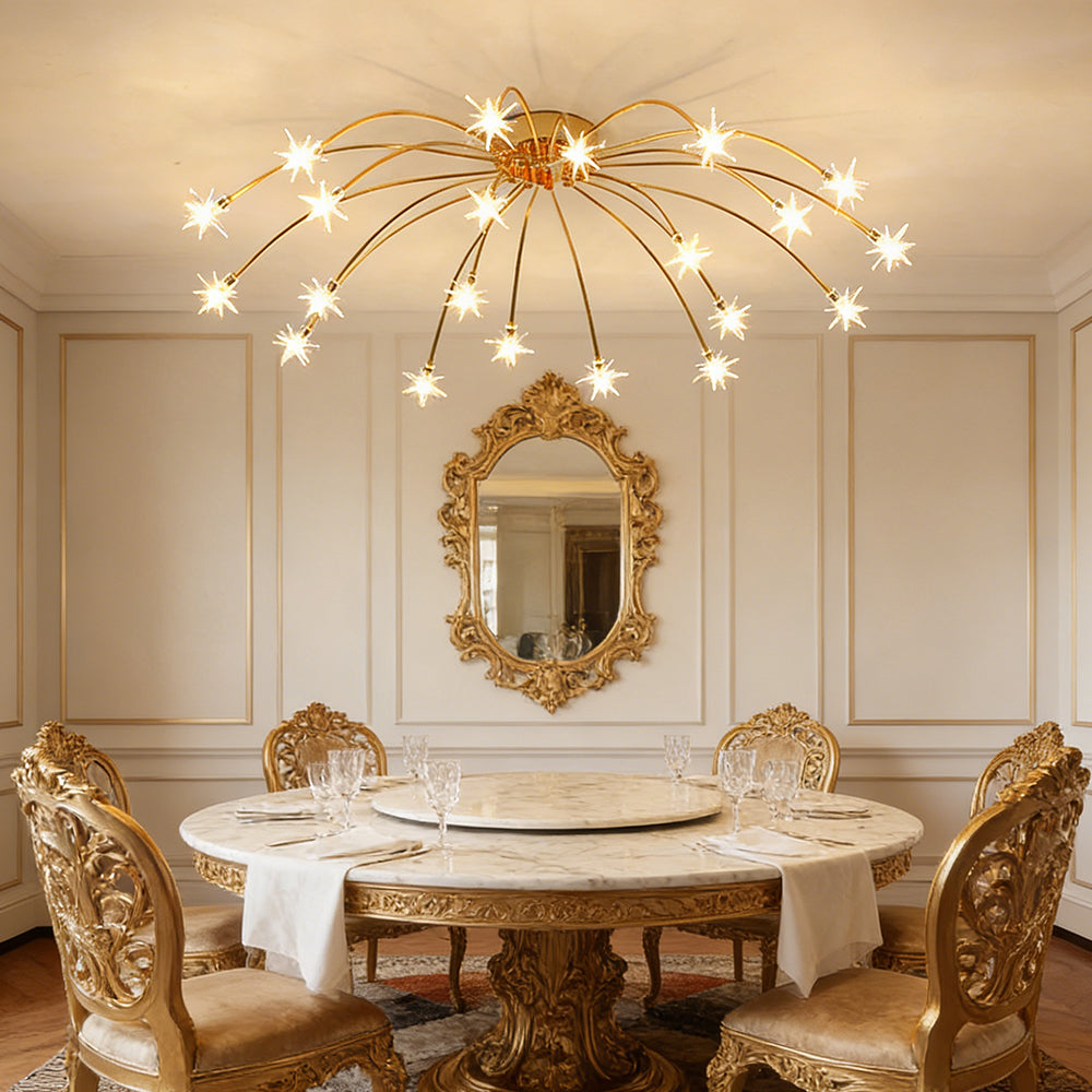 LED Glass and Metal Ceiling Light With Semi Flush Design | Temsk