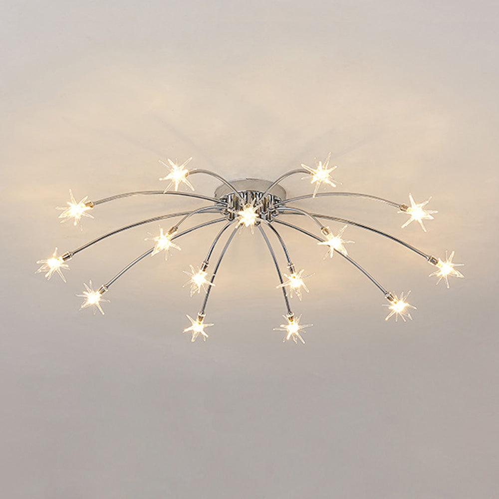 LED Glass and Metal Ceiling Light With Semi Flush Design | Temsk